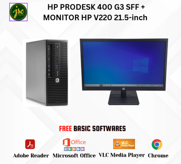 HP PRODESK 400 G3 SFF + MONITOR HP V220 21.5-inch