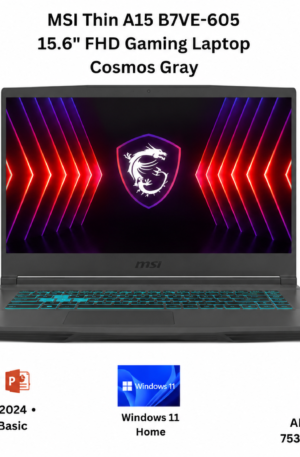 MSI Thin A15 B7VE-605 15.6'' FHD Gaming Laptop Cosmos Gray ( Ryzen 5 7535HS, 8GB D5, 512GB SSD, RTX4050 6GB, W11, HS )