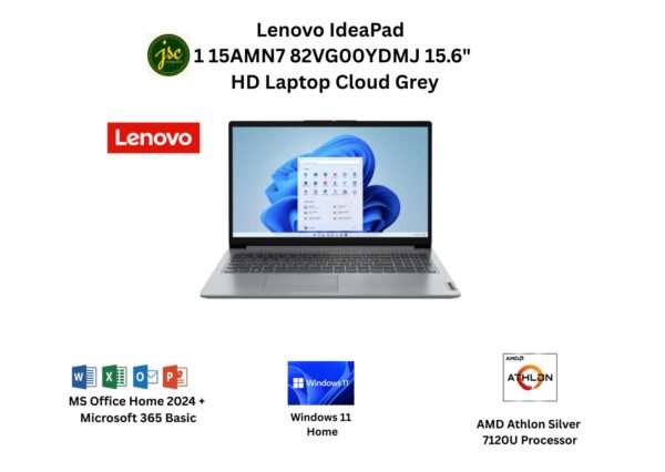 Lenovo IdeaPad 1 15AMN7 82VG00YDMJ 15.6" HD Laptop Cloud Grey ( Athlon 7120U, 8GB, 512GB SSD, ATI, W11, HS+M365 )